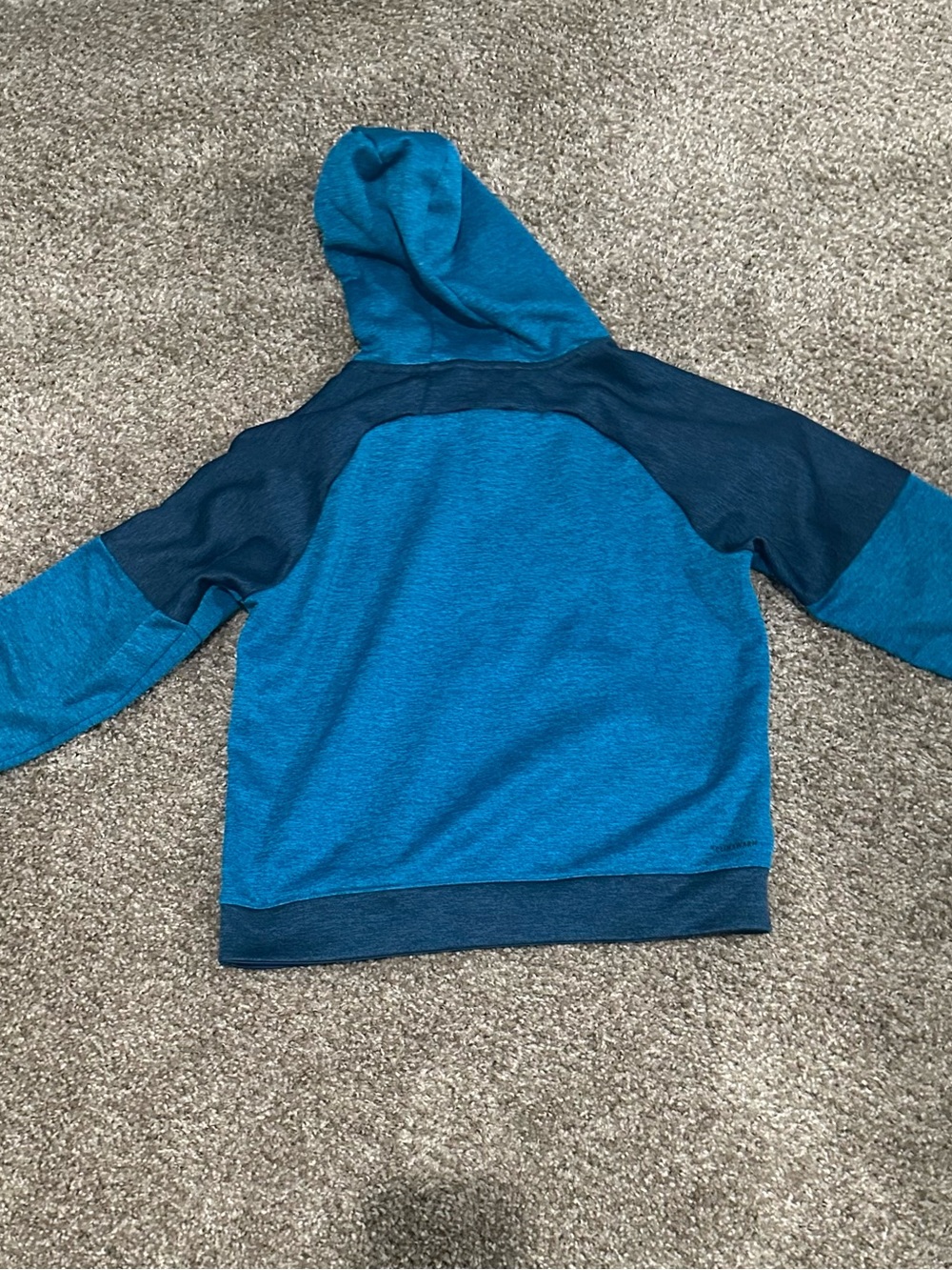 adidas Kids Two-Tone Teal & Navy Hooded Sweatshirt